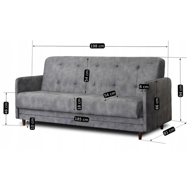 Набір з 2х диванів розкладних MEBEL ELITE TIVOLI 198 см Сірий / велюр PPHUE.MATTEO/SALLY9/Z2/WER - зображення 10