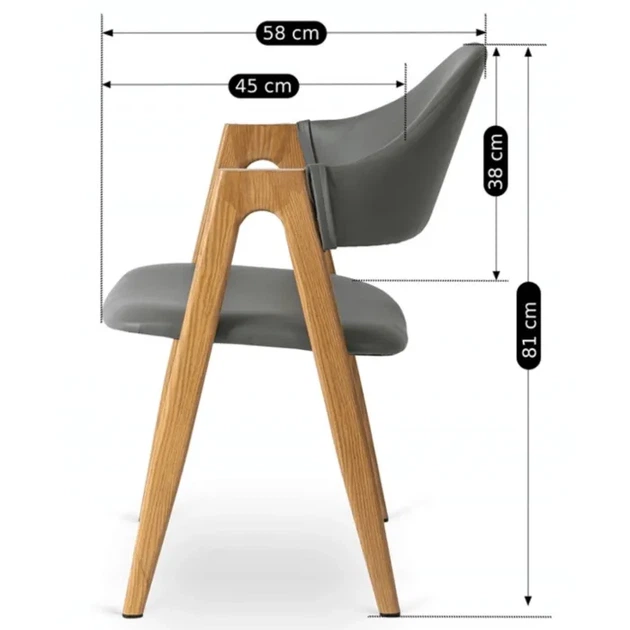 Стул кухонный MEBEL ELITE WILLY серый / экокожа ME.WILLY/P/E/K - изображение 10