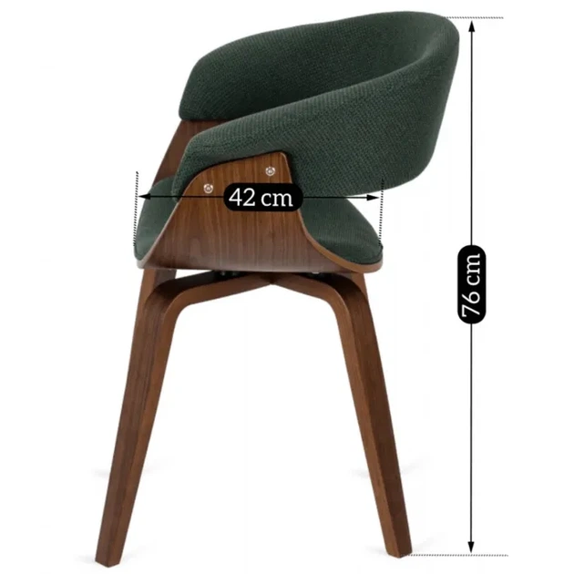 Стул MEBEL ELITE GARY 2 Зеленая ткань / Орех ME.GARY2/Z/O/T/DG/K - изображение 10