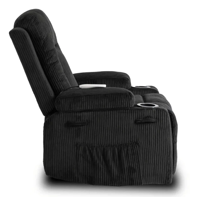 Масажне крісло розкладне MEBEL ELITE BOX Чорний / вельвет ME.BOX2/CZ/SZTR/FW - зображення 7