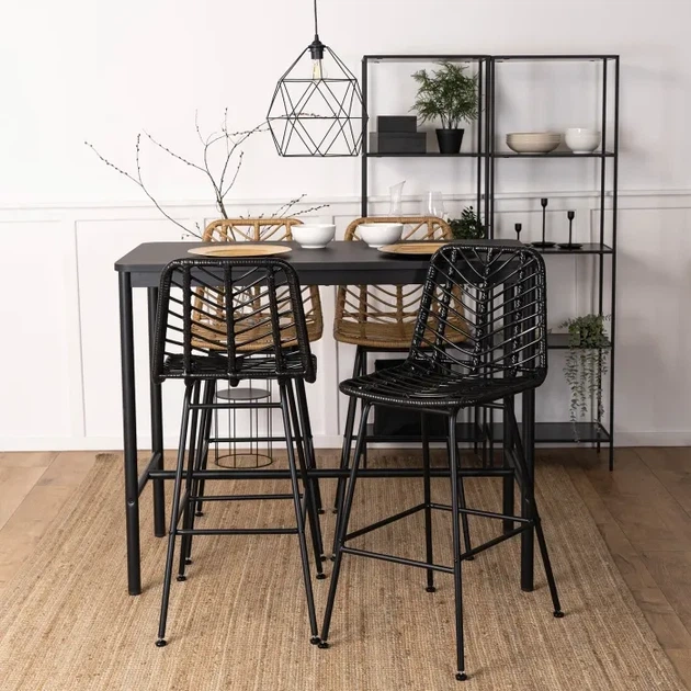 Барный стул MEBEL ELITE JERRY, Ротанг черный ME.JERRY/CZ/CZ/RT/H - изображение 2