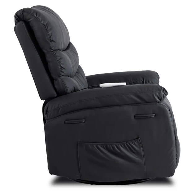 Розкладне масажне крісло MEBEL ELITE BRUCE, чорний / екошкіра ME.BRUCE/CZ/E/FW - зображення 8