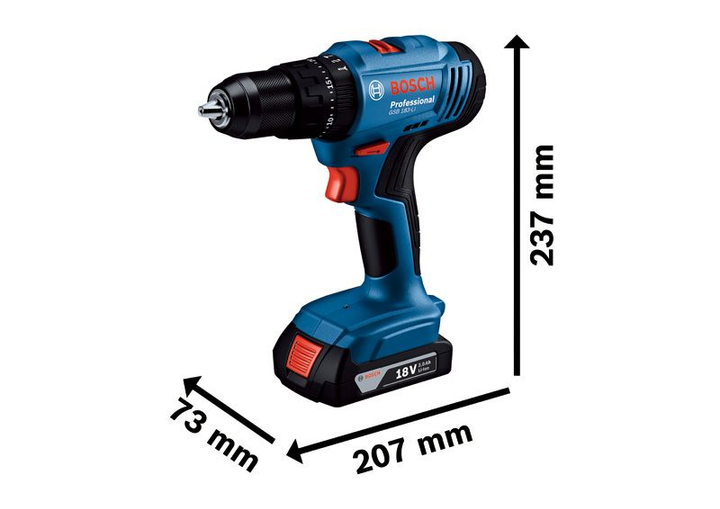 Мощная аккумуляторная ударная дрель-шуруповерт Bosch Professional GSB 183-LI с АКБ 18V 2.0Ah, з/п в кейсе - изображение 6