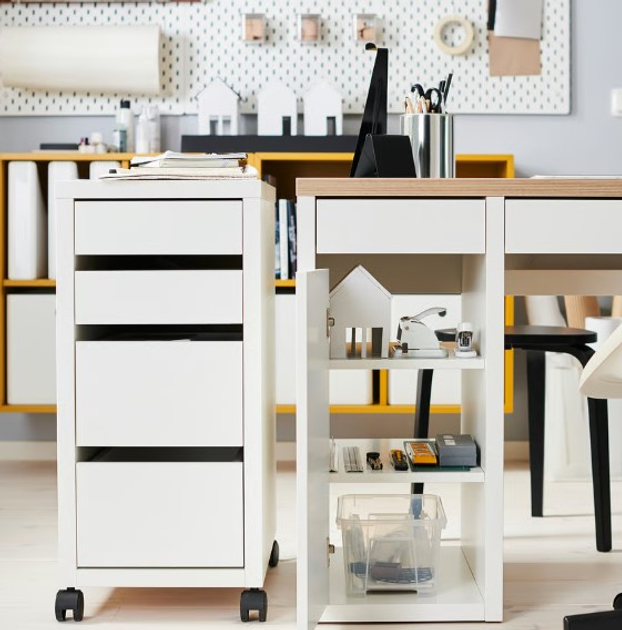 Комод на коліщатках IKEA MICKE 35 x 75 см Білий 902.130.78 - зображення 6
