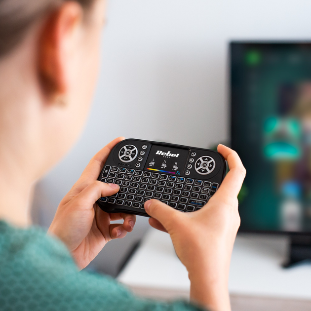 Klawiatura bezprzewodowa Rebel Mini Q5 Smart TV BOX Wireless Black (5901890036382) - obraz 6