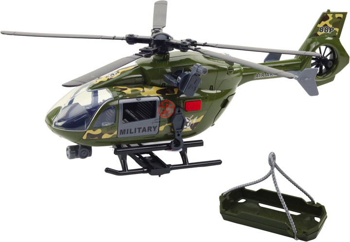 Іграшка LEAN Toys Військовий вертоліт з гаком і носилками а також зі світлом і звуками 1:12 21466 (5905991038627) - зображення 3