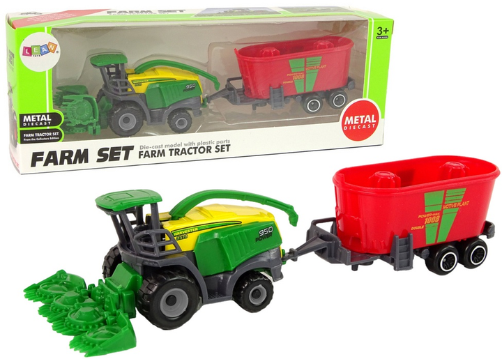 Комбайн LEAN Toys Сільськогосподарська машина з причепом Зелено-червоний 14827 (5905515352925) - зображення 1