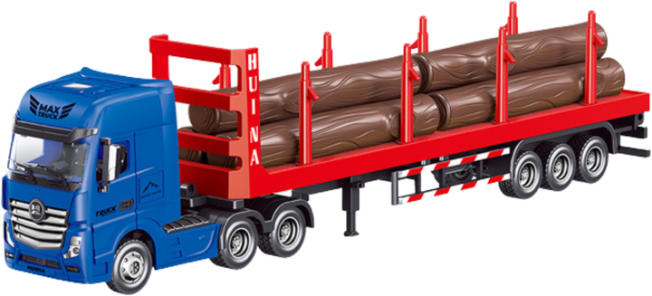 Zabawka Huina Ciężarówka transportu drewna metalowa 1:50 Czerwona 22781 (5905991051305) - obraz 3