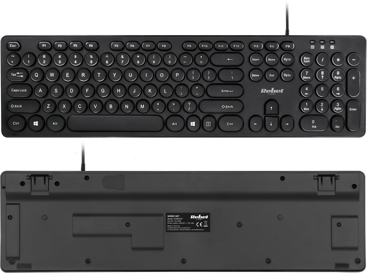 Комплект дротовий Rebel WDS200 USB Black (5901890118163) - зображення 3