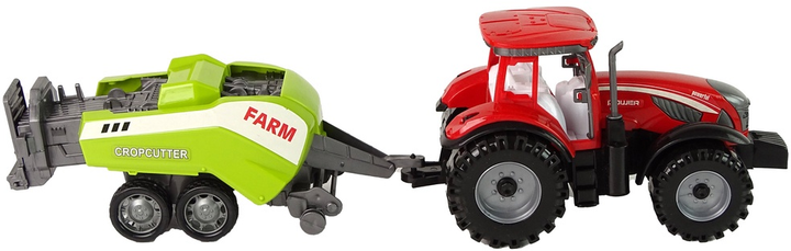 Zabawka LEAN Toys Ciągnik rolniczy z siewnikiem z napędem frykcyjnym Czerwono-zielony 14838 (5905515353038) - obraz 6