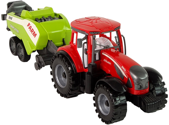 Zabawka LEAN Toys Ciągnik rolniczy z siewnikiem z napędem frykcyjnym Czerwono-zielony 14838 (5905515353038) - obraz 7