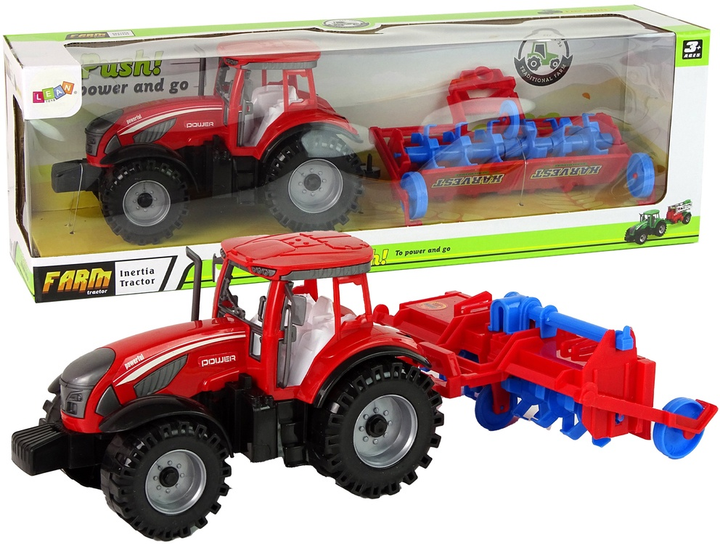 Zabawka LEAN Toys Ciągnik z pługiem z napędem frykcyjnym Czerwony 14844 (5905515353090) - obraz 2
