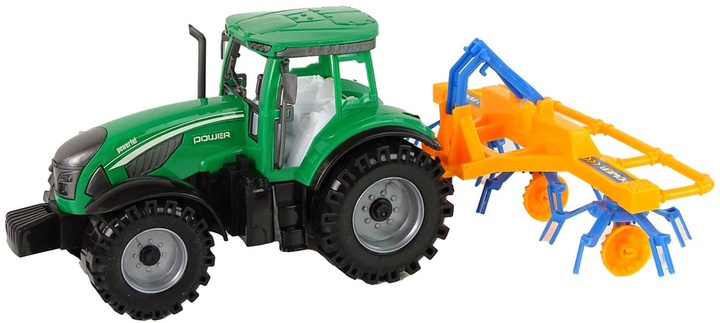 Zabawka LEAN Toys Ciągnik ze zgrabiarką z napędem frykcyjnym Zielony 14840 (5905515353052) - obraz 3