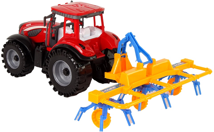Zabawka LEAN Toys Ciągnik ze zgrabiarką z napędem frykcyjnym Czerwony 14837 (5905515353021) - obraz 4