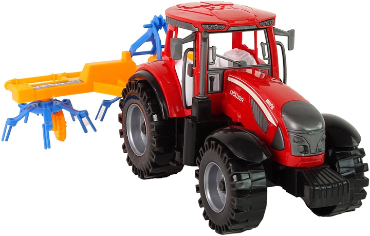 Zabawka LEAN Toys Ciągnik ze zgrabiarką z napędem frykcyjnym Czerwony 14837 (5905515353021) - obraz 7