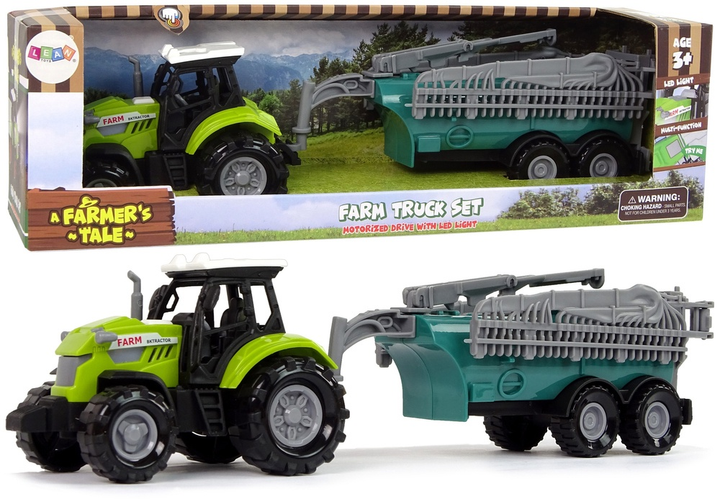 Zabawka LEAN Toys Farma Traktor rolniczy z opryskiwaczem z dźwiękiem Zielony 11108 (5905214974084) - obraz 2