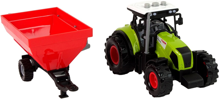 Zabawka LEAN Toys Farma Traktor z odpinaną przyczepą na zboże z dźwiękiem Zielony 15217 (5905515356022) - obraz 4