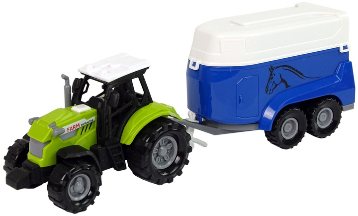 Zabawka LEAN Toys Farma Traktor z przyczepką dla konia z dźwiękiem Zielony 11107 (5905515354028) - obraz 5