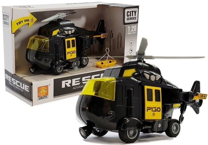 Zabawka LEAN Toys Helikopter ratunkowy na baterie ze światłami i dźwiękami 1:20 5911 (5905991023234) - obraz 2
