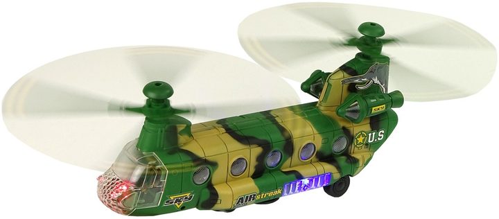 Zabawka LEAN Toys Helikopter wojskowy z ogromnymi skrzydłami oraz ze światłami i dźwiękiem Moro 10040 (5904204758970) - obraz 3