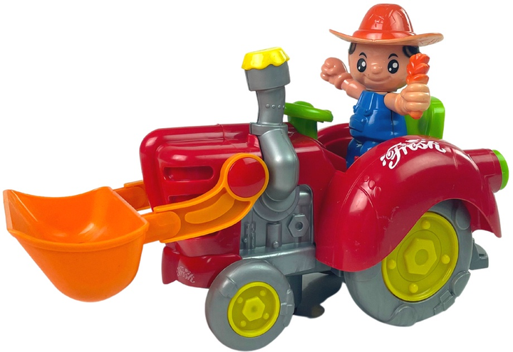 Zabawka LEAN Toys Interaktywny traktor koparka na baterie z muzyką i światłami 12089 (5904665997956) - obraz 3