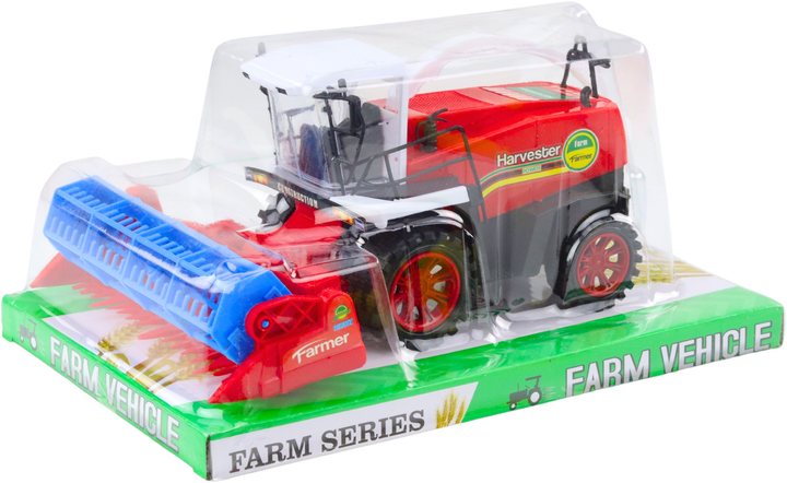 Zabawka LEAN Toys Kombajn zbożowy farmerski rolniczy z hederem napędem Czerwony 24797 (5905991058472) - obraz 1