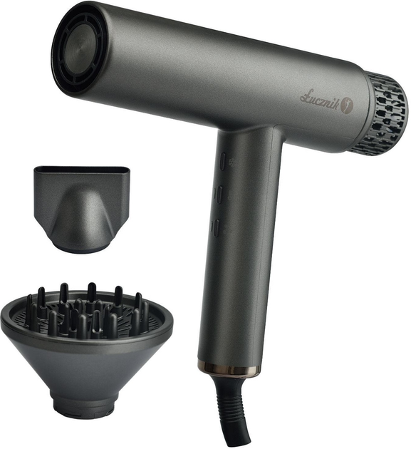 Фен Lucznik HyperAir IQ 1.0 Midnight Gray - зображення 2