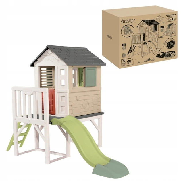 Дитячий садовий будиночок SMOBY LIFE на ніжках з гіркою та вирандою 2+ - Фото 3 Дитячий садовий будиночок SMOBY LIFE на ніжках з гіркою та вирандою 2+ - изображение 3