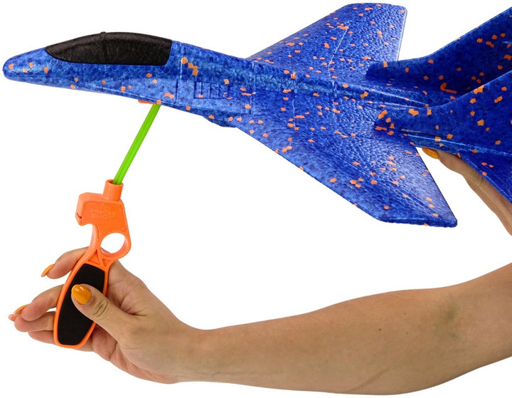 Іграшка LEAN Toys Літак-винищувач із пінопласту з рогаткою та пусковою установкою Синій 19063 (5905991020011) - зображення 3