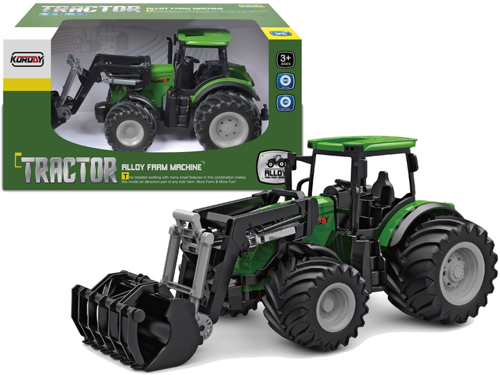 Zabawka LEAN Toys Traktor pojazd rolniczy z łyżką krokodylową Zielony 12579 (5905214976125) - obraz 1