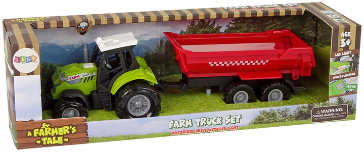 Zabawka LEAN Toys Traktor z przyczepką i z dźwiękiem Zielony 11109 (5905515354035) - obraz 1