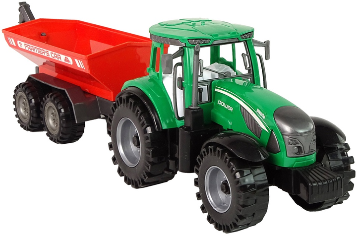 Zabawka LEAN Toys Traktor z przyczepą z napędem frykcyjnym Zielono-czerwony 14834 (5905515352994) - obraz 7
