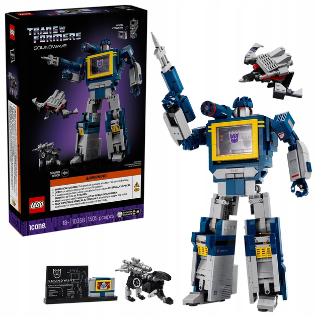Zestaw klocków LEGO Icons Transformers: Soundwave 1505 elementów (10358) - obraz 2