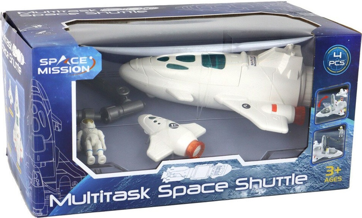 Zestaw zabawek LEAN Toys Misja kosmiczna Rakieta + Kosmonauta + Dron + Ramię mechaniczne 16572 (5905884450819) - obraz 1