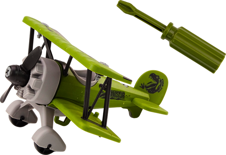 Zestaw zabawek LEAN Toys Samolot awionetka rozkręcany do transportu dinozaurów z klatką Zielony 18703 (5905991018179) - obraz 3