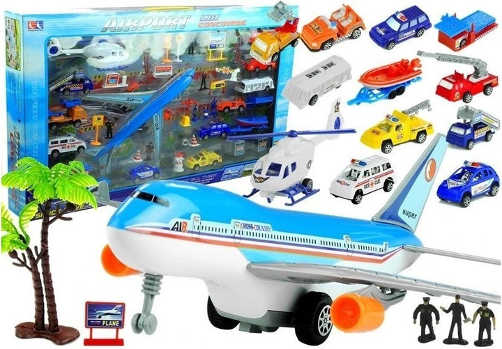 Набір іграшок LEAN Toys Аеропорт з літаками та машинами 41 шт 3029 (5905884458419) - зображення 1