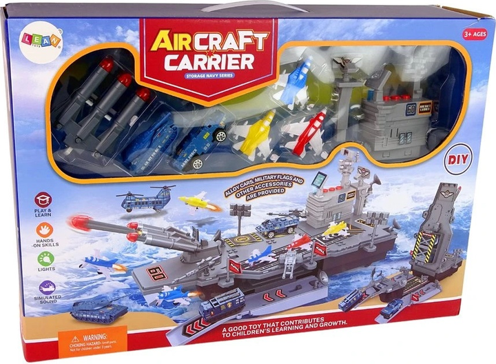 Набір іграшок LEAN Toys Авіаносець військова база з літаком зі світлом і звуком 12582 (5905214976156) - зображення 1