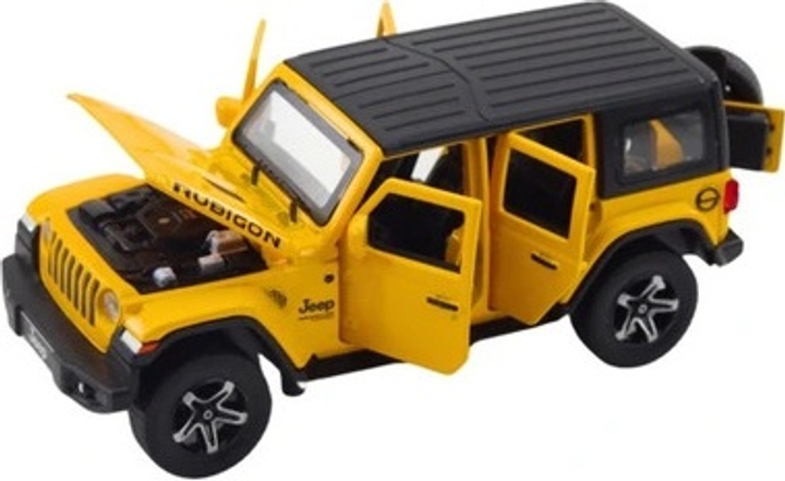 Zestaw zabawek LEAN Toys metalowy z napędem oraz ze światłami i dźwiękami Auto terenowe + Kamper 1:32 Żółty 24746 (5905991057963) - obraz 4