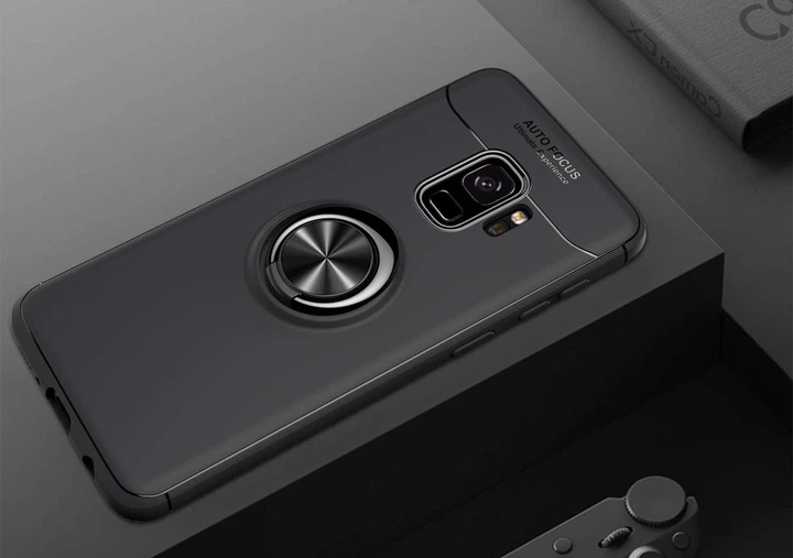 Чохол TPU Ring для Samsung S9 / G960 бампер оригінальний Black з кільцем Без бренду - зображення 3