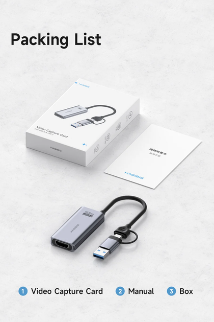 Внешняя карта видеозахвата Hagibis USB 3.0 з 100W PD | HDMI to USB/Type-C - изображение 10