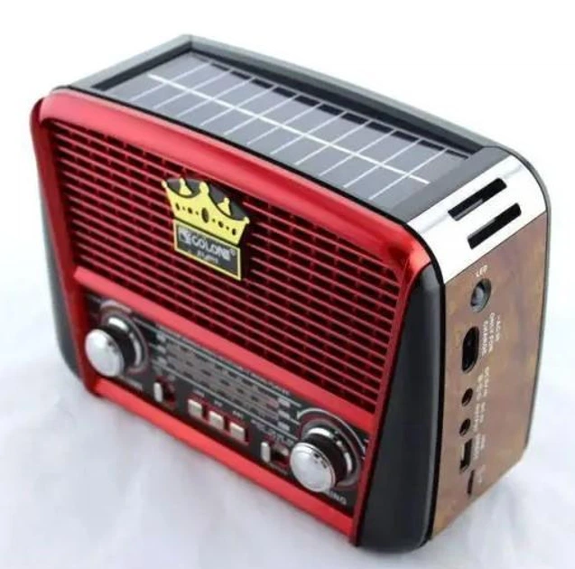 Портативний багатофункціональний радіоприймач GOLON RX-455S з USB, SD радіо з акумулятором і сонячною панеллю - изображение 6