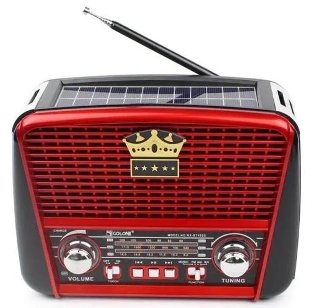 Портативний багатофункціональний радіоприймач GOLON RX-455S з USB, SD радіо з акумулятором і сонячною панеллю - изображение 11