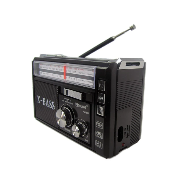 Радіоприймач Golon RX-381 з вбудованим акумулятором, зчитувач MP3-TF/USB, LED ліхтар Black - изображение 2