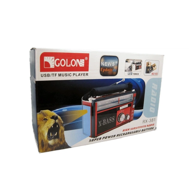 Радіоприймач Golon RX-381 з вбудованим акумулятором, зчитувач MP3-TF/USB, LED ліхтар Black - изображение 7