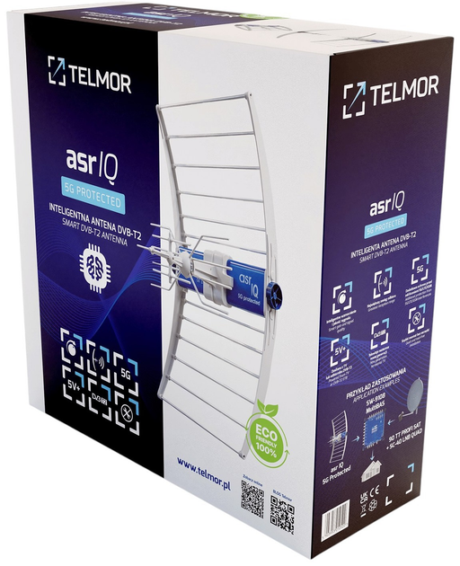 Antena TV Telkom Telmor DVB-T/T2 ASR IQ 5G 700 Protected 2023 ECO (bez zasilacza) (5903953010520) - obraz 5