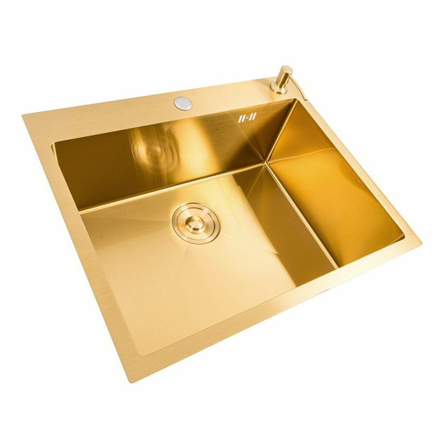 Комплект кухонної мийки Platinum 60*50 PVD ST4314 Gold - зображення 4