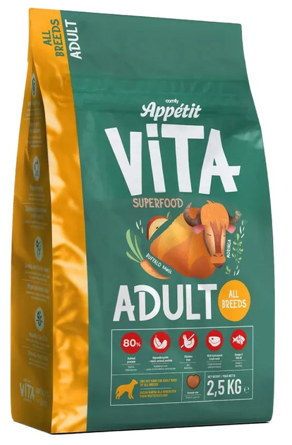 Sucha karma dla psów Comfy Appetit Vita Superfood Adult All Breeds Buffalo 2.5 kg (5905546342193) - obraz 1