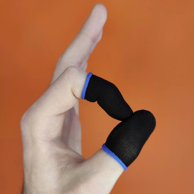 Игровые напальчники черные Wasp Feeler (аналог Flydigi от Xiaomi) с синим манжетом для игры на телефоне - Фото 7 Игровые напальчники черные Wasp Feeler (аналог Flydigi от Xiaomi) с синим манжетом для игры на телефоне - изображение 7