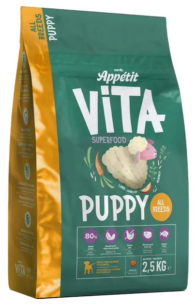 Sucha karma dla psów Comfy Appetit Vita Superfood Pappy All Breeds Lamb 2.5 kg (5905546342131) - obraz 1