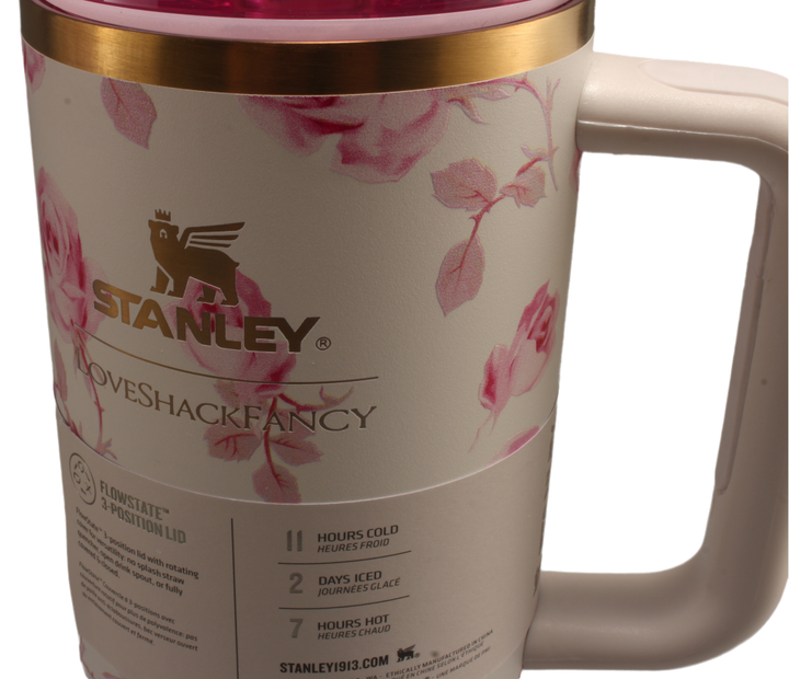 Термос термокружка Stanley Quencher H2.0 Tumbler из нержавеющей стали 1,18 л Ribbon Roza KT6007856 - Фото 7 Термос термокружка Stanley Quencher H2.0 Tumbler из нержавеющей стали 1,18 л Ribbon Roza KT6007856 - изображение 7